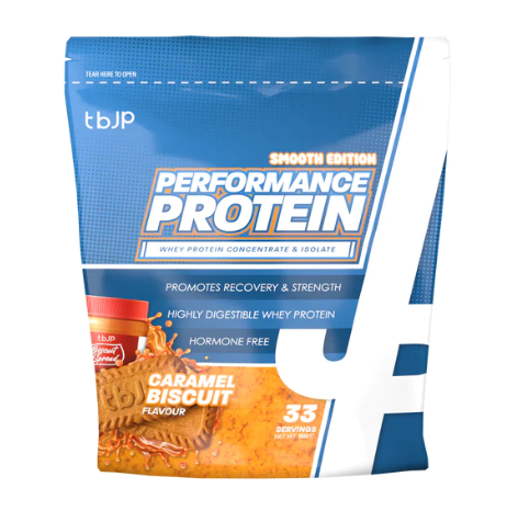 Trained By JP Performance Smooth Edition Protein 1kg - Smooth Caramel Biscuit - Sports Nutrition at MySupplementShop by Trained By JP