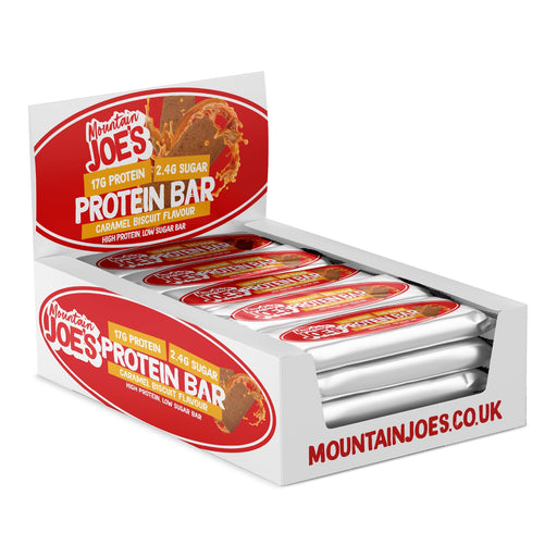 Mountain Joe's Protein Bar 12x55g - Caramel Biscuit - Protein Bars at MySupplementShop by Mountain Joe's