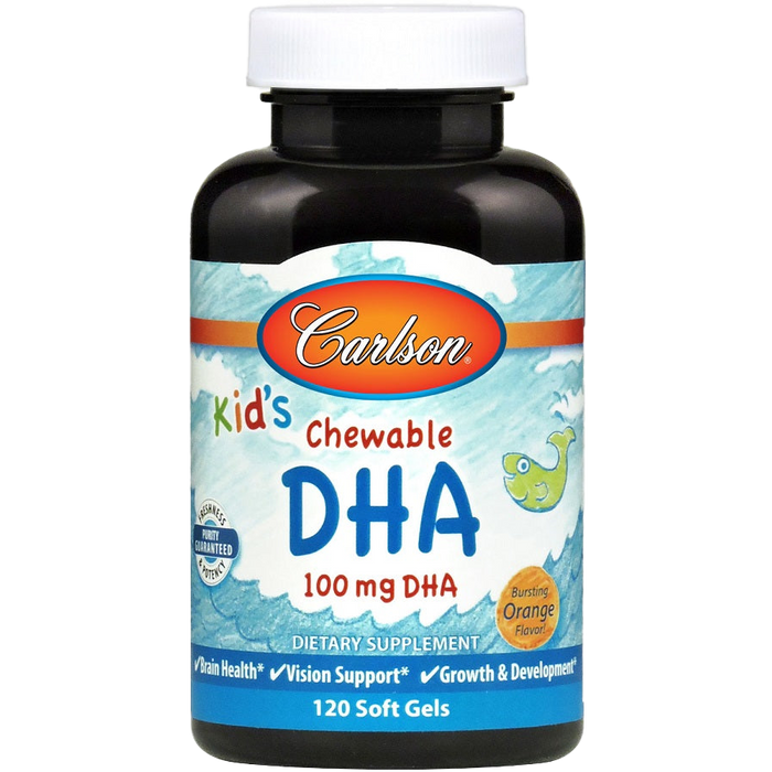 Carlson Labs Kid's Chewable DHA, 100mg Orange - 120 softgels