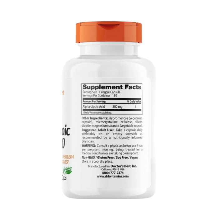 Doctor's Best Alpha-Lipoic Acid 300, 300 mg 180 Veggie Capsules