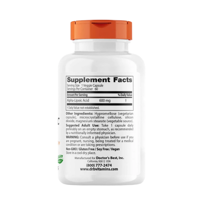 Doctor's Best Alpha-Lipoic Acid 600 mg 60 Veggie Capsules
