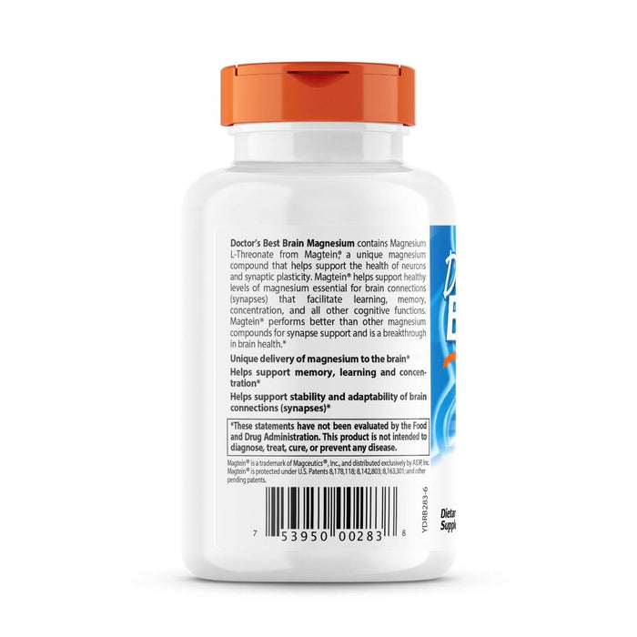 Doctor's Best Brain Magnesium with Magtein 50 mg 90 Veggie Capsules - Vitamins & Minerals at MySupplementShop by Doctor's Best