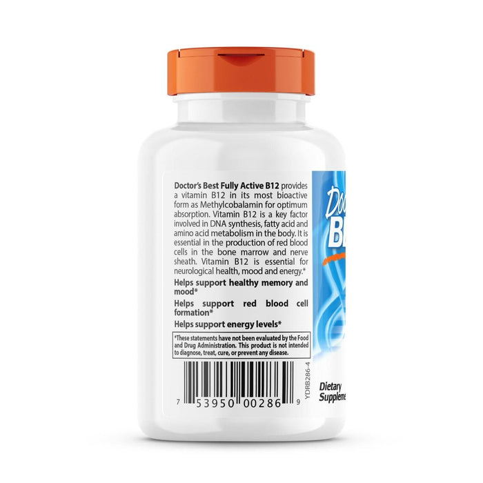 Doctor's Best Fully Active B12 1,500 mcg 60 Veggie Capsules - Vitamins & Minerals at MySupplementShop by Doctor's Best
