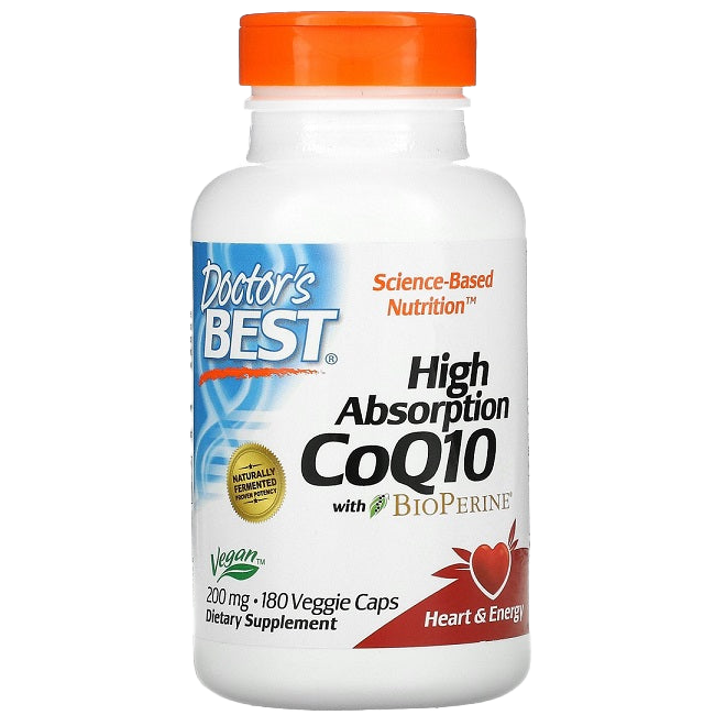 Doctor's Best High Absorption CoQ10 with BioPerine, 200mg - 180 vcaps