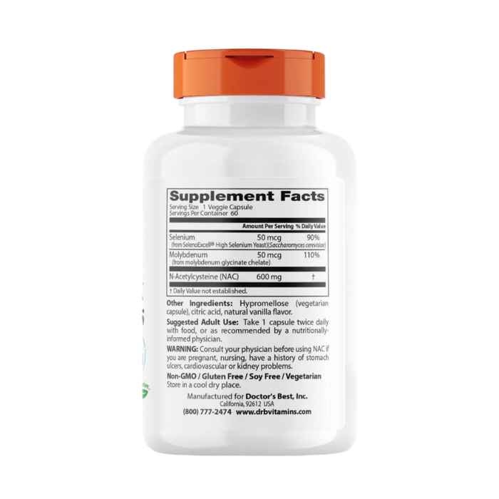 Doctor's Best NAC Detox Regulators 60 Veggie Capsules