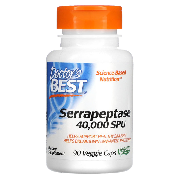 Doctor's Best Serrapeptase, 40,000 SPU, 90 Veggie Caps