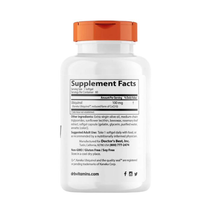 Doctor's Best Ubiquinol with Kaneka 100mg 60 Softgels