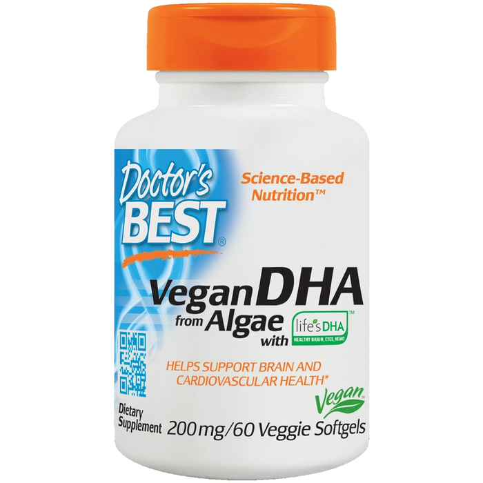 Doctor's Best Vegan DHA from Algae, 200mg - 60 veggie softgels