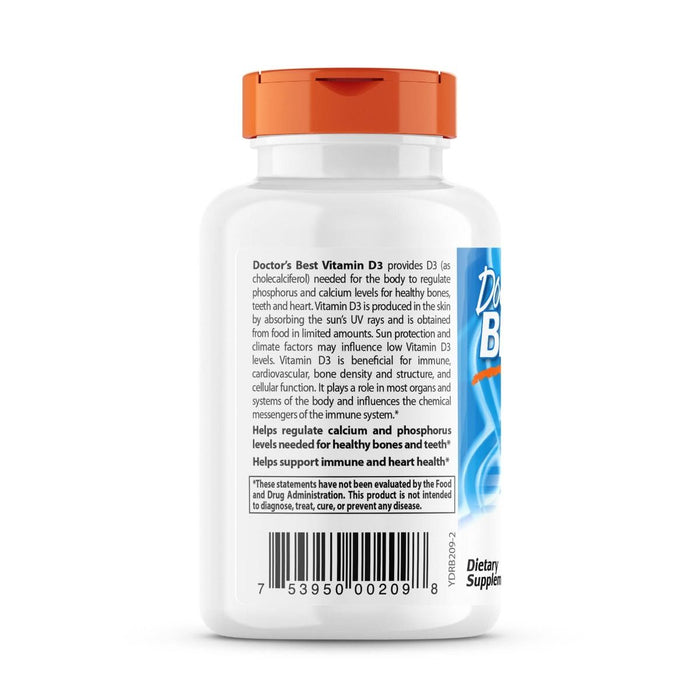 Doctor's Best Vitamin D3 25 mcg (1,000 IU) 180 Softgels - Vitamin D at MySupplementShop by Doctor's Best