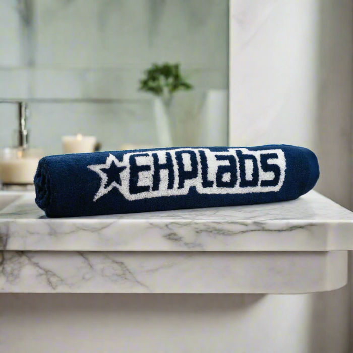 EHPlabs Navy Gym Towel – 100% Cotton, Ultra-Absorbent & Lightweight