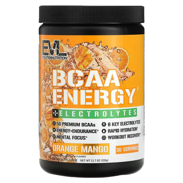 EVLution Nutrition BCAA Energy + Electrolytes, Orange Mango - 333g