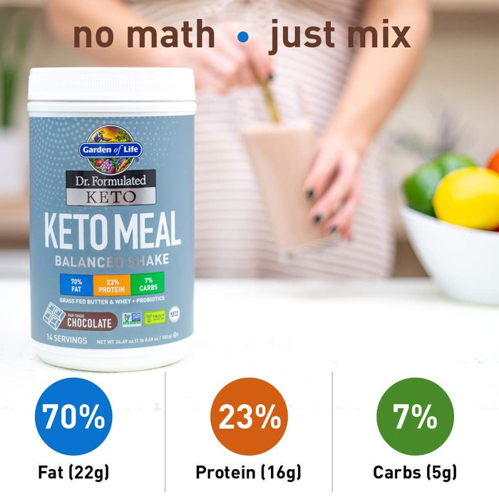Garden of Life Dr. Formulated Keto Meal, Chocolate - 700g - Whey Proteins at MySupplementShop by Garden of Life