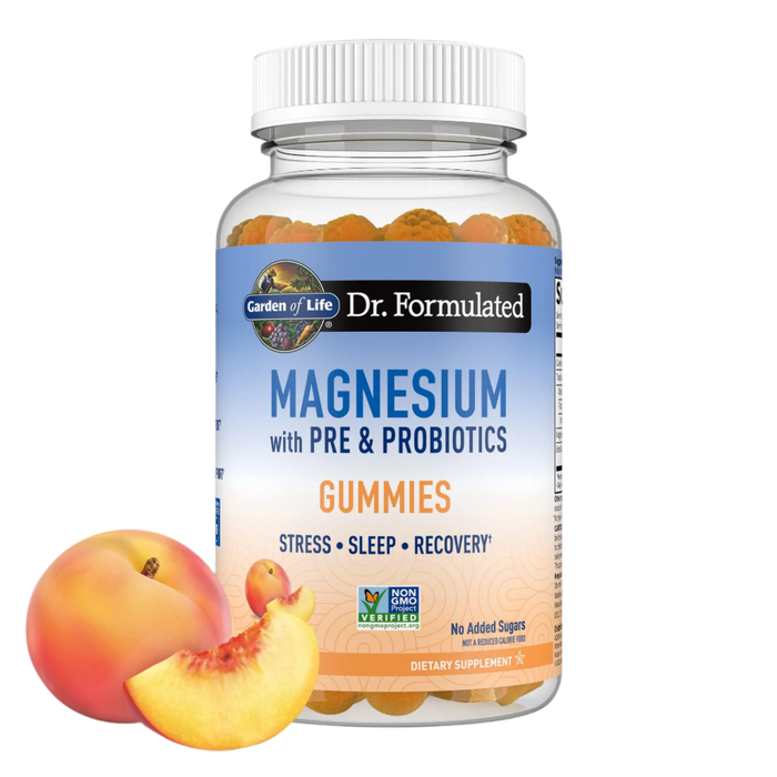 Garden of Life Dr. Formulated Magnesium with Pre & Probiotics Gummies, Peach - 60 gummies