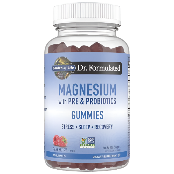 Garden of Life Dr. Formulated Magnesium with Pre & Probiotics Gummies, Raspberry - 60 gummies