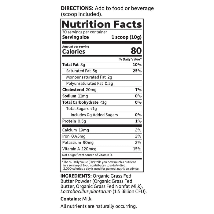 Garden of Life Dr. Formulated Organic Grass Fed Butter Powder - 300g - Health Foods at MySupplementShop by Garden of Life