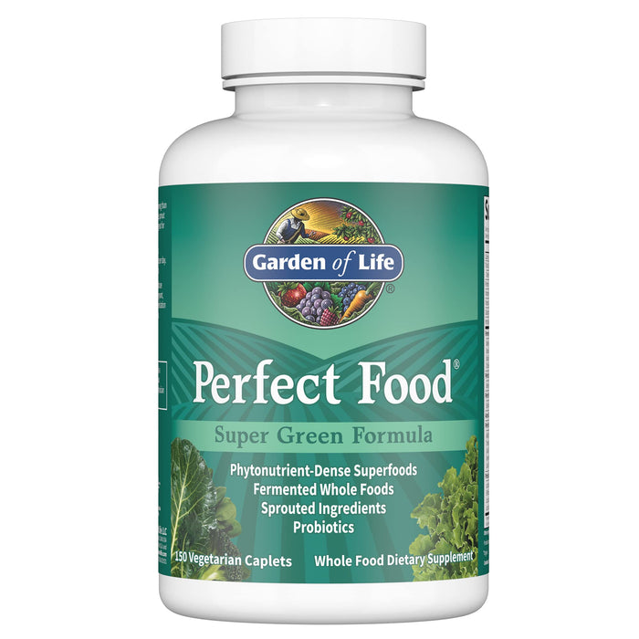Garden of Life Perfect Food Super Green Formula - 150 vegetarian caplets - Health and Wellbeing at MySupplementShop by Garden of Life