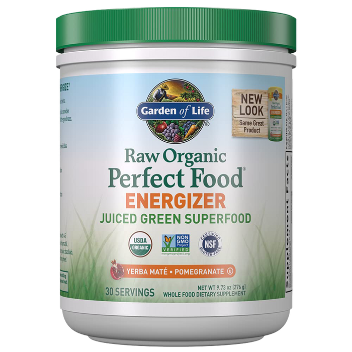 Garden of Life Raw Organic Perfect Food Energizer, Yerba Mate &amp; Granatapfel – 276 g