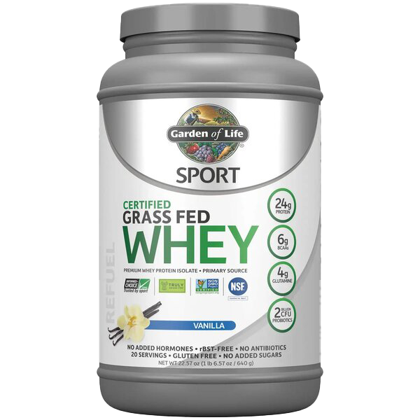 Garden of Life Sport Certified Grass Fed Whey Protein, Vanilla - 640g