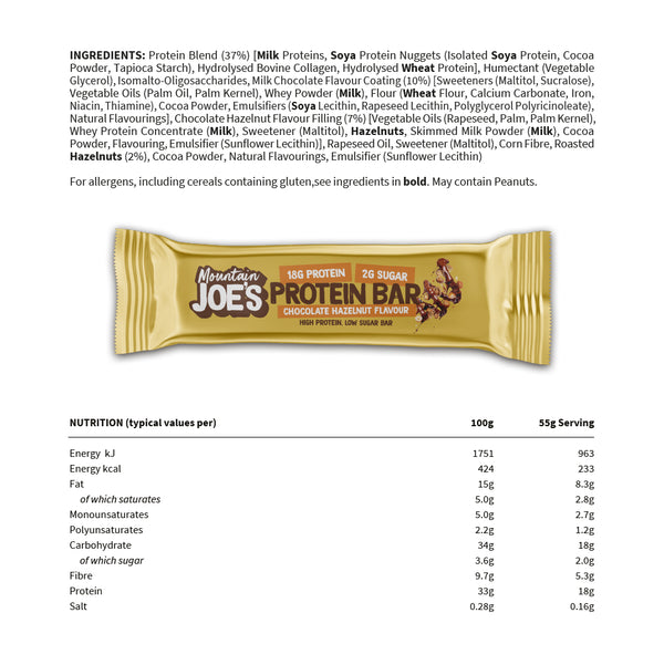 Mountain Joe's Protein Bar 12x55g - Protein Bars at MySupplementShop by Mountain Joe's