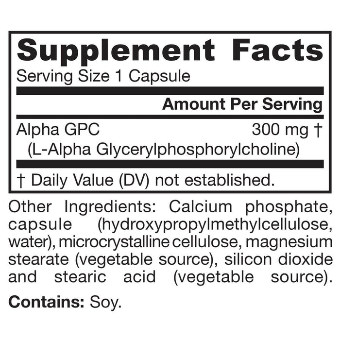 Jarrow Formulas Alpha GPC 300mg 60 Veggie Capsules - Brain & Memory at MySupplementShop by Jarrow Formulas