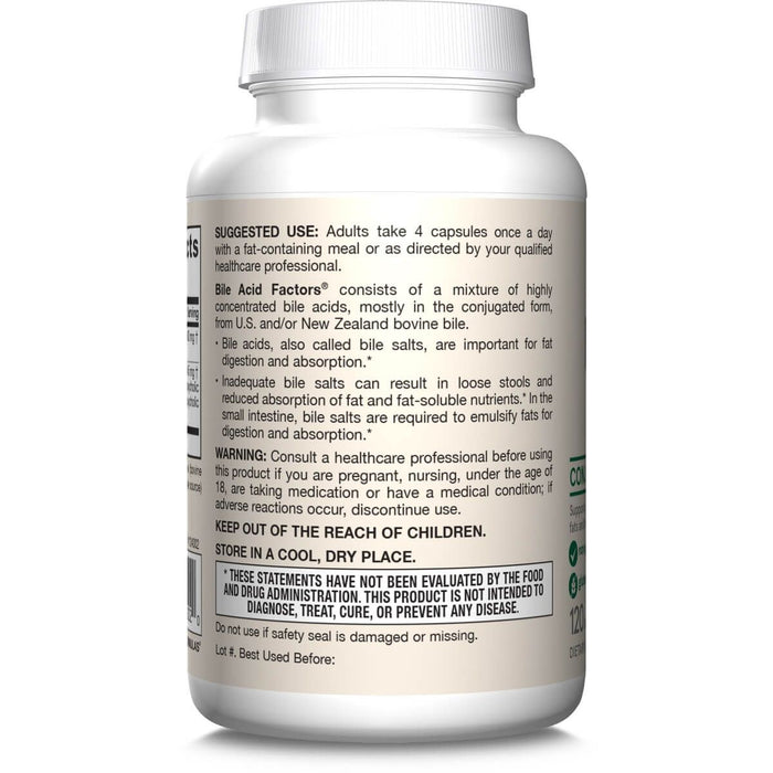 Jarrow Formulas Bile Acid Factors 120 Capsules - Health and Wellbeing at MySupplementShop by Jarrow Formulas