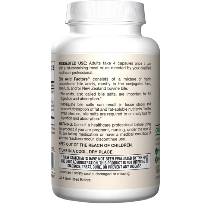 Jarrow Formulas Bile Acid Factors 120 Capsules