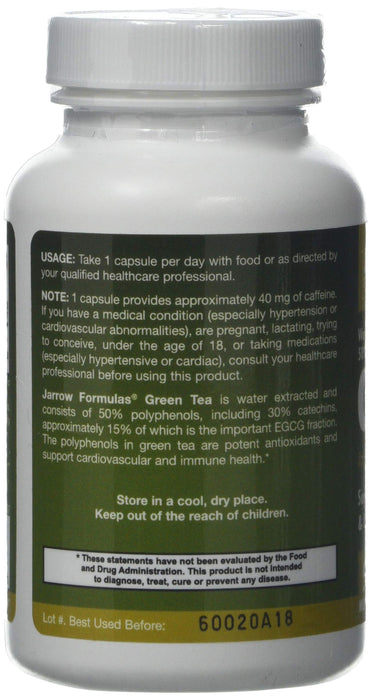 Jarrow Formulas Green Tea, 500mg - 100 vcaps - Health and Wellbeing at MySupplementShop by Jarrow Formulas