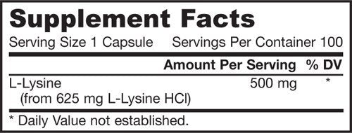 Jarrow Formulas L-Lysine, 500mg - 100 caps - Amino Acids and BCAAs at MySupplementShop by Jarrow Formulas