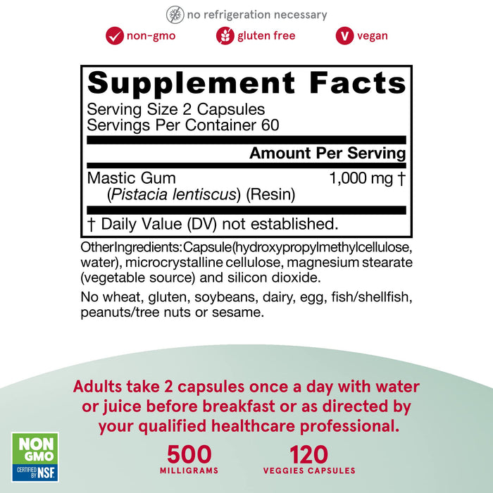 Jarrow Formulas Mastic Gum - 120 vcaps - Health and Wellbeing at MySupplementShop by Jarrow Formulas