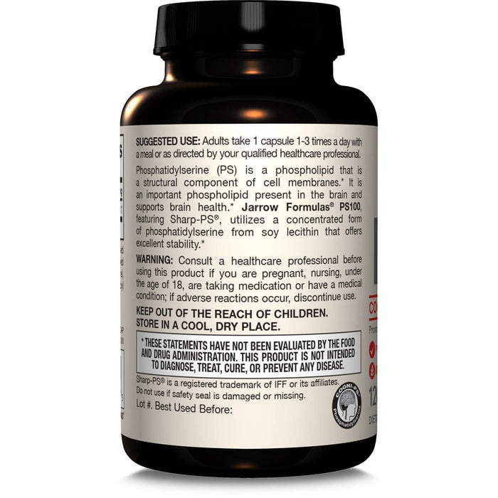 Jarrow Formulas PS-100 100mg 120 Capsules - Health and Wellbeing at MySupplementShop by Jarrow Formulas