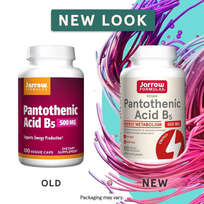 Jarrow Formulas Pantothenic Acid B5 500mg 100 Veggie Capsules - Energy & Vitality at MySupplementShop by Jarrow Formulas