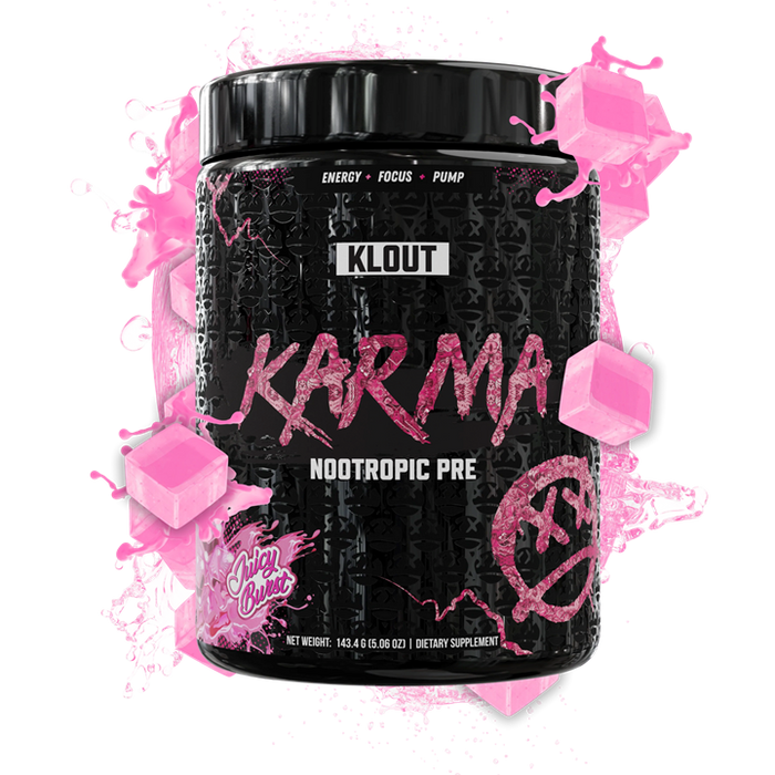 Klout Karma Pre 143g 25 Servings - Juicy Burst Pink Starburst - Pre Workout at MySupplementShop by Klout