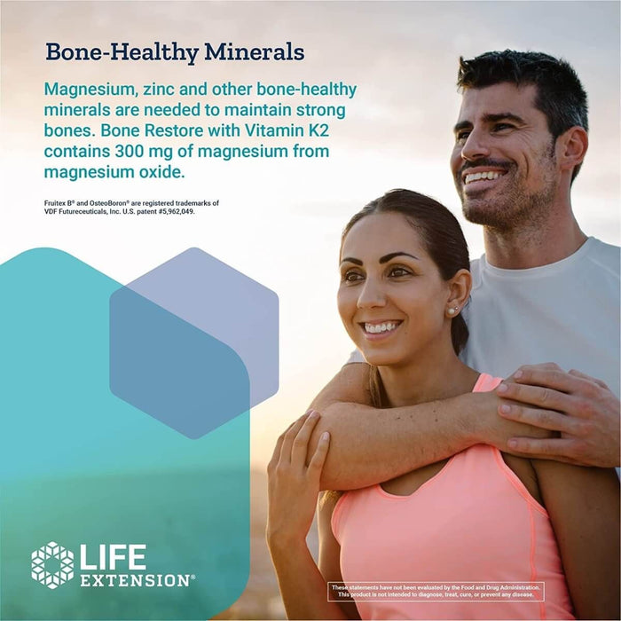 Life Extension Bone Restore with Vitamin K2 120 Capsules - Health and Wellbeing at MySupplementShop by Life Extension