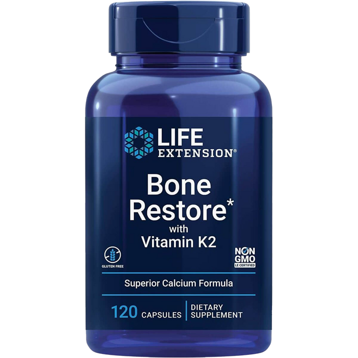Life Extension Bone Restore with Vitamin K2 120 Capsules