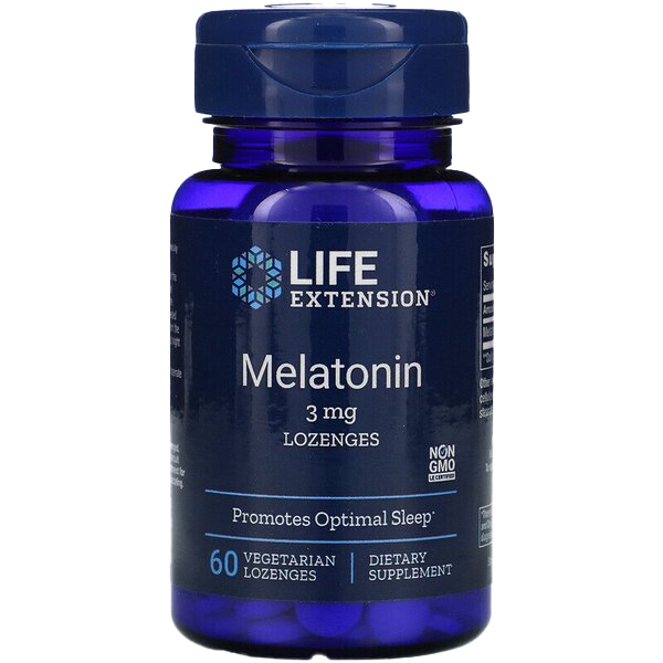 Life Extension Melatonin, 3mg 60 vegetarian lozenges