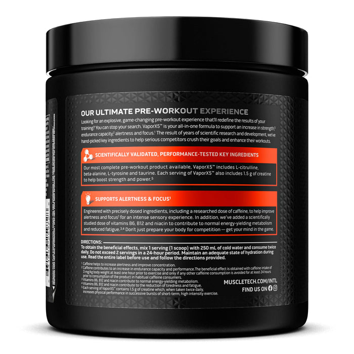 MuscleTech Vapor X5 Pre-Workout, Fruit Punch - 247g - Nutritional Supplement at MySupplementShop by Muscletech