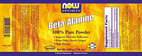 NOW Foods Beta Alanine, 2000mg (Powder) - 500g - Pre & Post Workout at MySupplementShop by NOW Foods