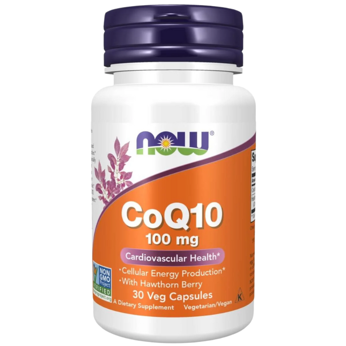 NOW Foods CoQ10 100 mg with Hawthorn Berry 30 Veg Capsules
