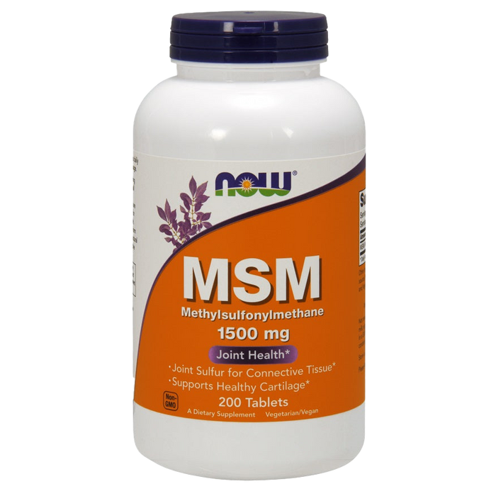 NOW Foods MSM Methylsulphonylmethane, 1500mg - 200 tabs