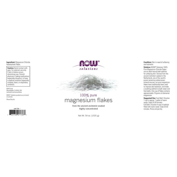 NOW Foods Magnesium Flakes 54oz - Magnesium at MySupplementShop by NOW Foods