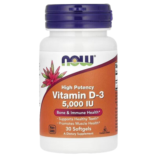 NOW Foods Vitamin D-3, 5000 IU 30 softgels