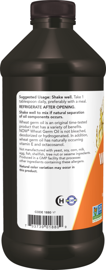 NOW Foods Wheat Germ Oil, Liquid - 473ml - Health and Wellbeing at MySupplementShop by NOW Foods