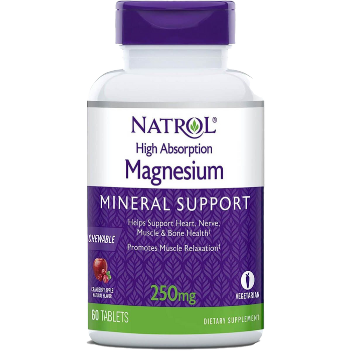 Natrol High Absorption Magnesium 250mg 60 Chewable Tablets