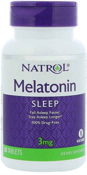 Natrol Melatonin, 3mg - 60 tabs - Sports Nutrition at MySupplementShop by Natrol