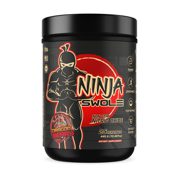 Ninja Swole Non Stim Pre Workout 445g - Dragonberry - Sports Supplements at MySupplementShop by Ninja