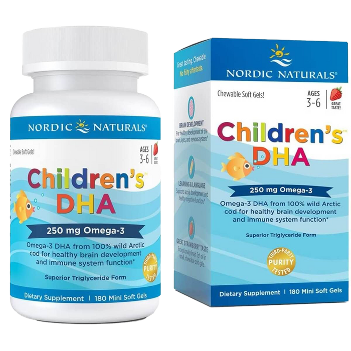 Nordic Naturals Kinder-DHA, 250 mg Erdbeere – 180 Kapseln