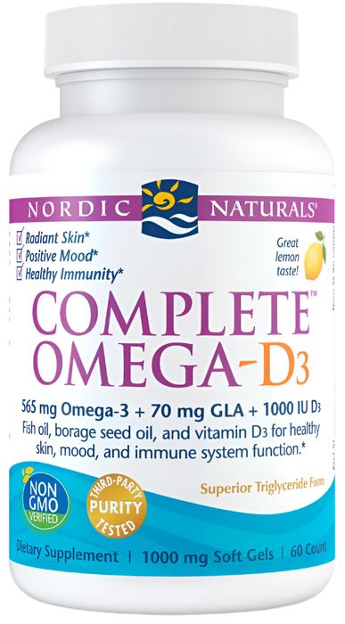 Nordic Naturals Complete Omega-D3, 565mg Lemon - 60 softgels