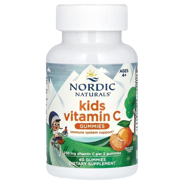 Nordic Naturals Kids Vitamin Cgummies, Tangy Tangerine 60gummies
