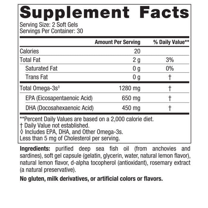 Nordic Naturals Ultimate Omega-3 1280mg 120 Softgels - Health and Wellbeing at MySupplementShop by Nordic Naturals