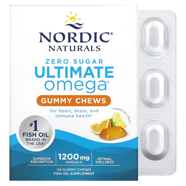 Nordic Naturals Ultimate Omega Gummy Chews, Tropical Fruit - 54 gummies